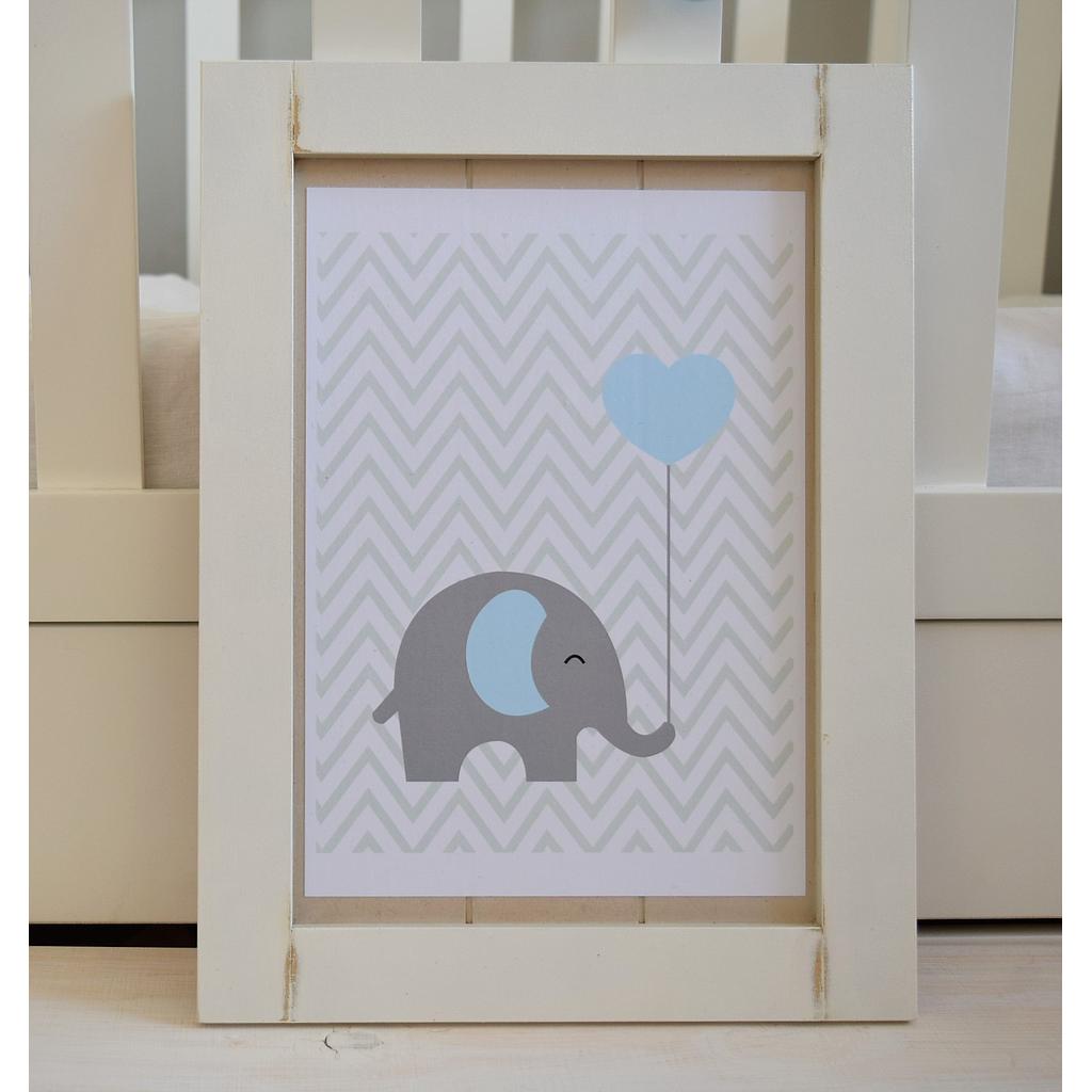Elefante celeste y gris