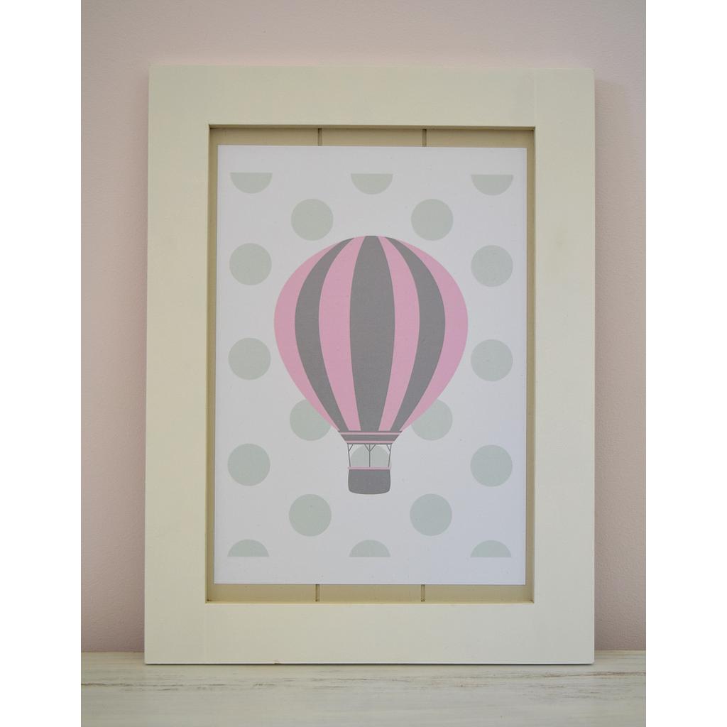 Aerostatico Rosa, gris y blanco