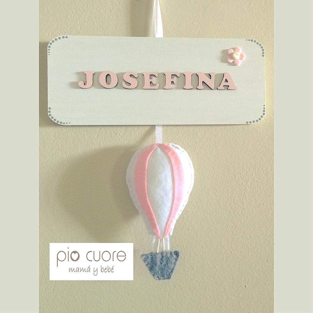 Josefina en gris, rosa pastel y blanco