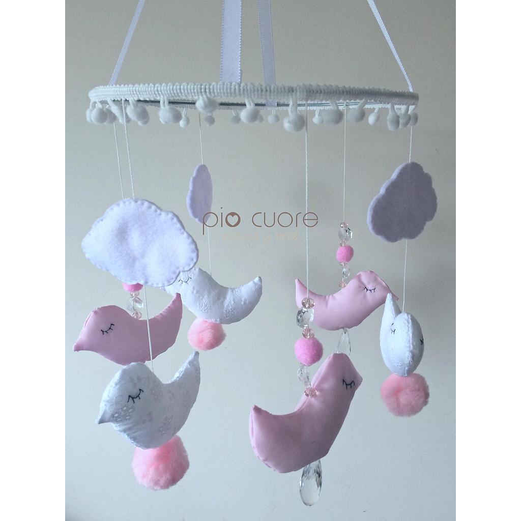 Movil FEDERICA 4 en broderie y rosa