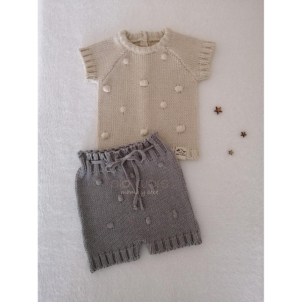Conjunto Motita en beige y gris