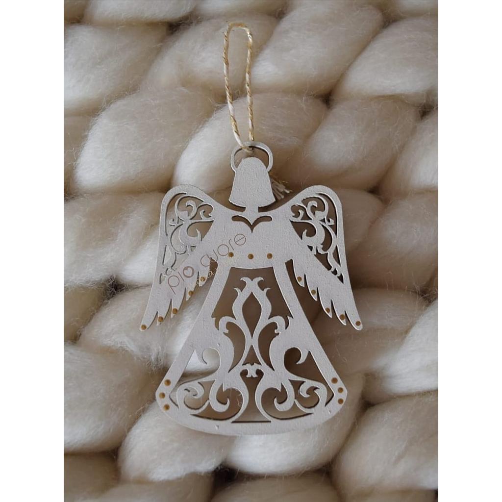 Souvenir bautismo Ángel en blanco y dorado