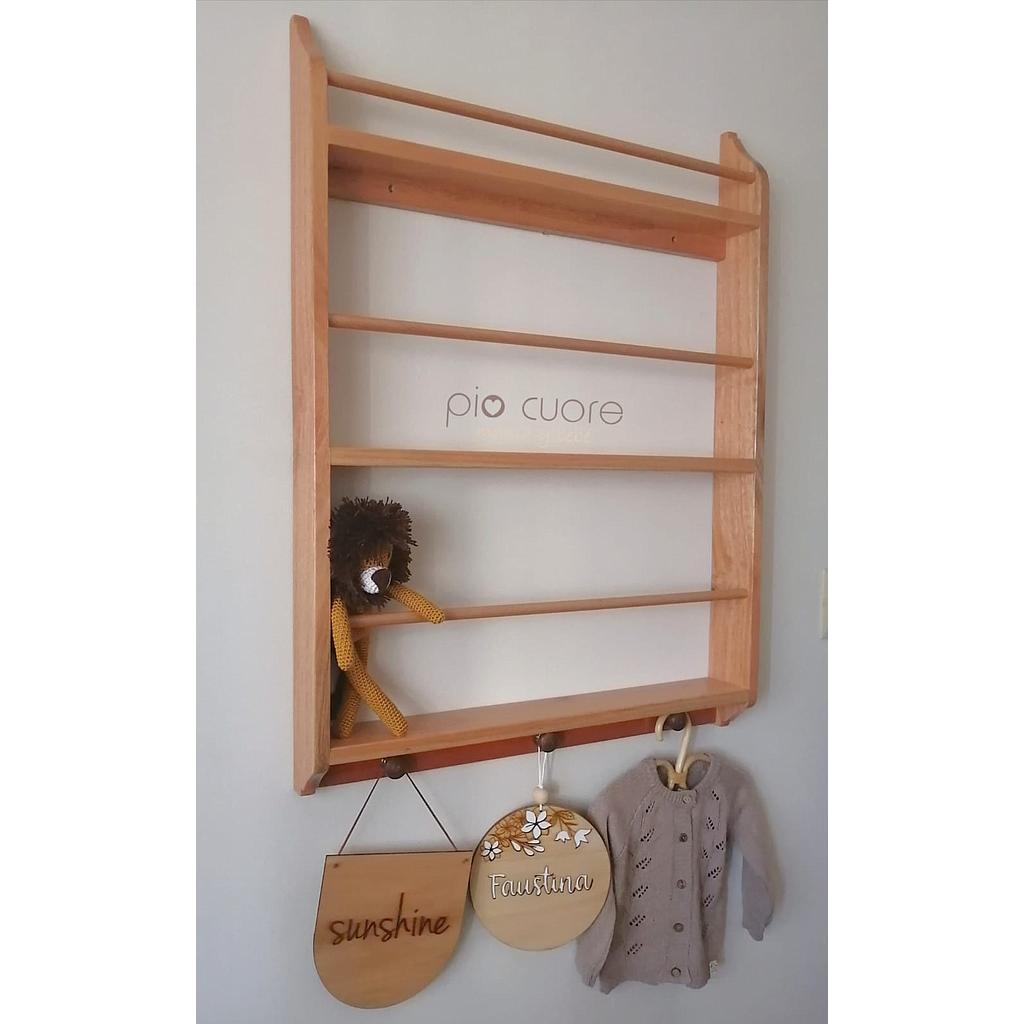 Biblioteca " AMALFI" en madera eucaliptus clear.