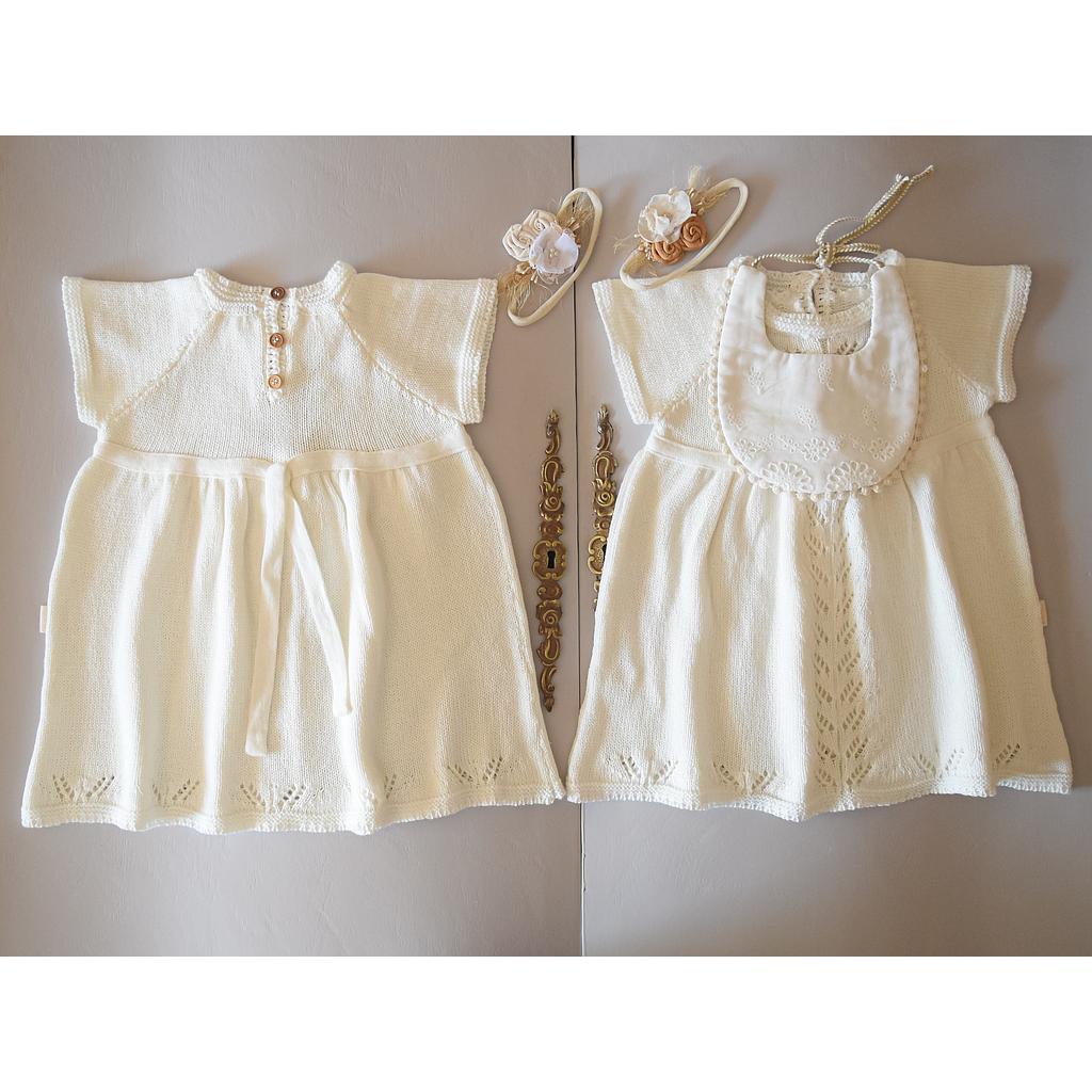 Vestido VERONA. Color marfil. Talle 12 meses